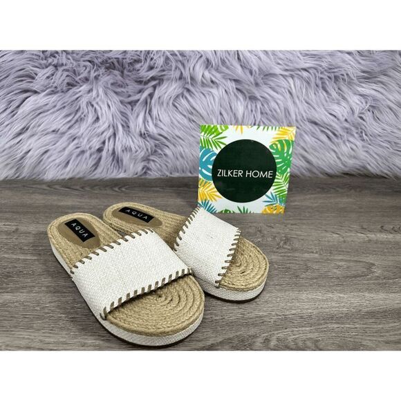 Aqua Women's Espadrille Slide Sandals - Nude 6.5 - Picture 1 of 7